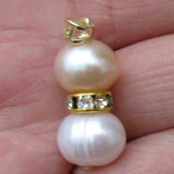 Natural 9-10mm South Sea Pink Pearl 14k Pendant Keychain
