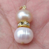 Natural 9-10mm South Sea Pink Pearl 14k Pendant Keychain