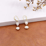 Natural Pearl Tassel Earrings Chain Thread Drop Bridal Jewelry Gift