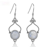 Natural Moonstone Drop Earrings 925 Sterling Silver Jewelry