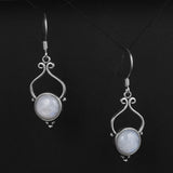 Natural Moonstone Drop Earrings 925 Sterling Silver Jewelry