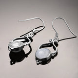 Natural Moonstone Drop Earrings 925 Sterling Silver Jewelry