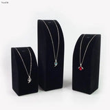 Velvet Jewelry Shelf Necklace Display Stand with Hooks