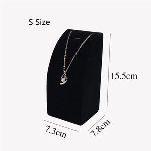 Velvet Jewelry Shelf Necklace Display Stand with Hooks