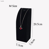 Velvet Jewelry Shelf Necklace Display Stand with Hooks