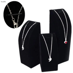 Velvet Jewelry Shelf Necklace Display Stand with Hooks