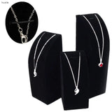 Velvet Jewelry Shelf Necklace Display Stand with Hooks