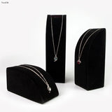 Velvet Jewelry Shelf Necklace Display Stand with Hooks