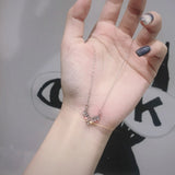 925 Sterling Silver V-shaped Necklace with Zircon