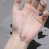925 Sterling Silver V-shaped Necklace with Zircon