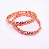 Classic 585 Purple Openwork Bracelet for Women 14K Rose Plated Jewelry