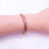 Classic 585 Purple Openwork Bracelet for Women 14K Rose Plated Jewelry