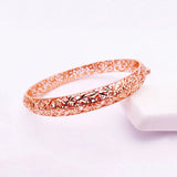Classic 585 Purple Openwork Bracelet for Women 14K Rose Plated Jewelry