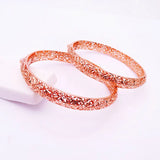 Classic 585 Purple Openwork Bracelet for Women 14K Rose Plated Jewelry