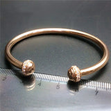 14K Rose Inlaid Crystal Bracelet Glossy Women Jewelry