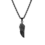 Feather Pendant Necklace Stainless Steel Chain Men's Jewelry Gift