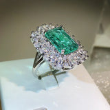 Princess Cut Paraiba Tourmaline Engagement Ring
