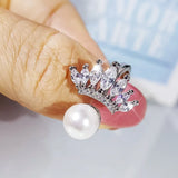 Pearl Zircon Wedding Bridal Engagement Ring for Women