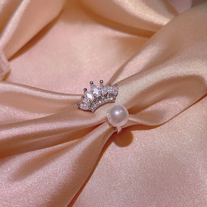 Pearl Zircon Wedding Bridal Engagement Ring for Women