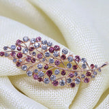 Crystal Large Leaf Bohemia Brooch Rose Gold-color Rhinestone Women Clothes Pin