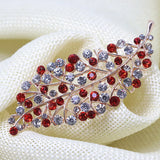 Crystal Large Leaf Bohemia Brooch Rose Gold-color Rhinestone Women Clothes Pin