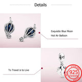 Sterling Silver Hot Air Balloon Travel Plane Charms Bracelet Jewelry