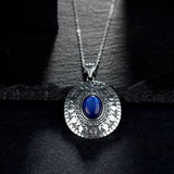Oval Kyanite Pendant 925 Sterling Silver Necklace for Women Men
