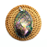 Colorful Abalone Shell Pendant for Ladies DIY Jewelry Necklace 37x56mm