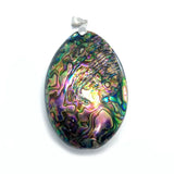 Colorful Abalone Shell Pendant for Ladies DIY Jewelry Necklace 37x56mm