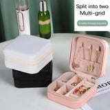 PU Jewelry Box Organizer Display Case Earrings Necklace Carrying Display Case