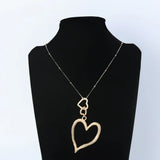 Peach Heart Pendant Necklace Long Chain Jewelry