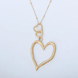 Peach Heart Pendant Necklace Long Chain Jewelry