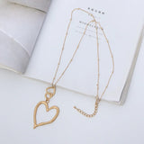 Peach Heart Pendant Necklace Long Chain Jewelry