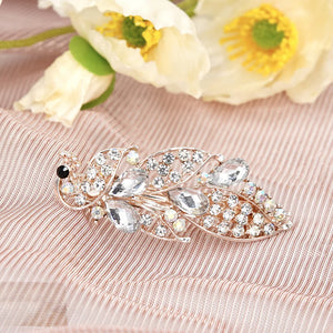 Classic Peacock Spring Clip Crystal Hair Accessories for Women