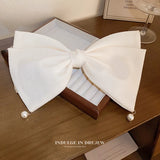 Pearl Bow Spring Clip Halloween Hair Accessory for Girls