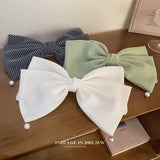 Pearl Bow Spring Clip Halloween Hair Accessory for Girls