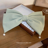 Pearl Bow Spring Clip Halloween Hair Accessory for Girls