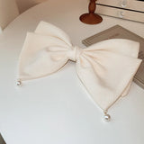 Pearl Bow Spring Clip Halloween Hair Accessory for Girls