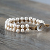 Bohemia Freshwater Pearl Bracelet String Knotted