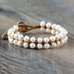 Bohemia Freshwater Pearl Bracelet String Knotted