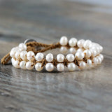 Bohemia Freshwater Pearl Bracelet String Knotted