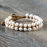 Bohemia Freshwater Pearl Bracelet String Knotted
