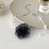 Pearl Flower Choker Necklace Collarbone Chain Elegant Holiday Jewelry