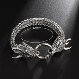 Punk Metal Dragon Wolf Head Stainless Steel Chain Bracelet Men's Jewelry