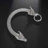 Punk Metal Dragon Wolf Head Stainless Steel Chain Bracelet Men's Jewelry