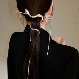 Punk Snake Hairpin Chain Tassel Hair Sticks for Women DIY Hairstyle