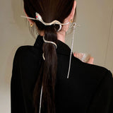 Punk Snake Hairpin Chain Tassel Hair Sticks for Women DIY Hairstyle