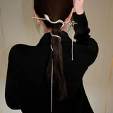 Punk Snake Hairpin Chain Tassel Hair Sticks for Women DIY Hairstyle