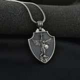 Classic Angel Cross Pendant Necklace Metal Men's Chain Retro Jewelry