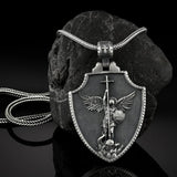 Classic Angel Cross Pendant Necklace Metal Men's Chain Retro Jewelry